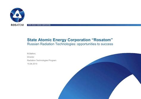 Pdf State Atomic Energy Corporation Rosatom Rosatom Overview