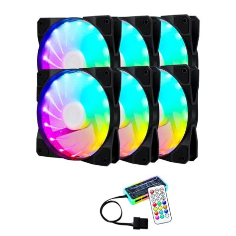 12v 6pin 15 Led Light Rgb Gaming Pc Computer Fan Led 120mm Cpu Cooler