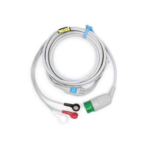 One Piece 3 Leads Snap 14Pin Ecg Cable Compatible Biolight