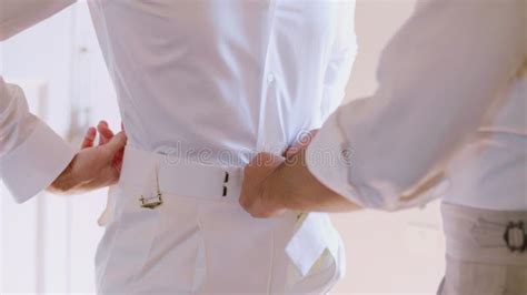 Two Gay Men Dress Up Lgbt Couple Wedding Preparations Morning Of The Gay Groom Stock Video