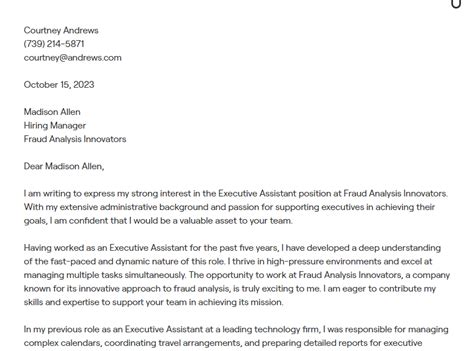 7 Executive Assistant Cover Letter Examples With In Depth Guidance