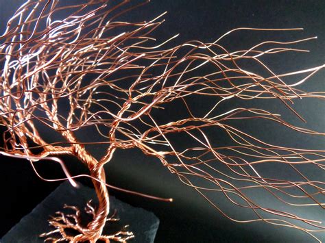 Copper Windswept Weeping Willow Wire Tree Sculpture Metal Tree Of Life