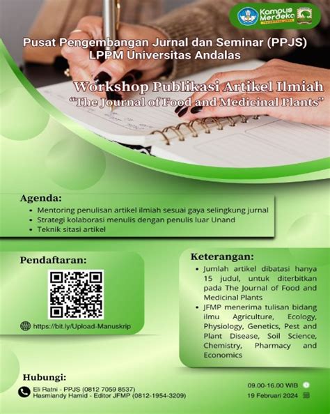 Workshop Publikasi Artikel Ilmiah Di The Journal Of Food And Medicinal