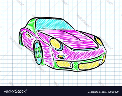 Sketch of a racing car Royalty Free Vector Image