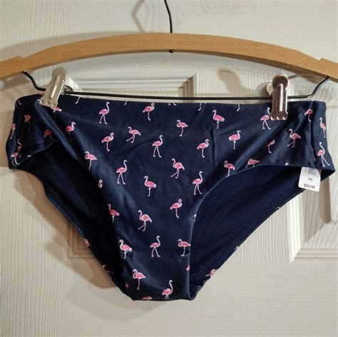 GAP Swim Love By Gap Womens Classic Bikini Bottom Swim Nwt Pink Flamingo Navy Blue Poshmark