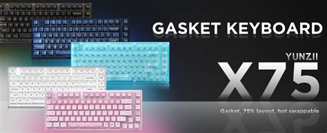 YUNZII X75 82 Key Hot Swappable Mechanical Keyboard with Transparent ...