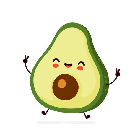 Aguacate Clipart Lindo Personaje De Dibujos Animados De Aguacate Vector Images And Photos Finder