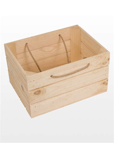Ящик деревянный 40x30x23 натуральный с ручками (джут) – купить в ...