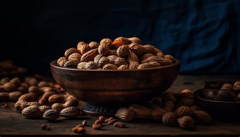 Nutty Snack Bowl Almonds Walnuts Pecans Cashews Generated By AI AI