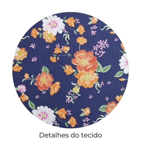 Capa de Sousplat Dupla Face Azul Floral 2 em 1 1 peça Tânia Kich