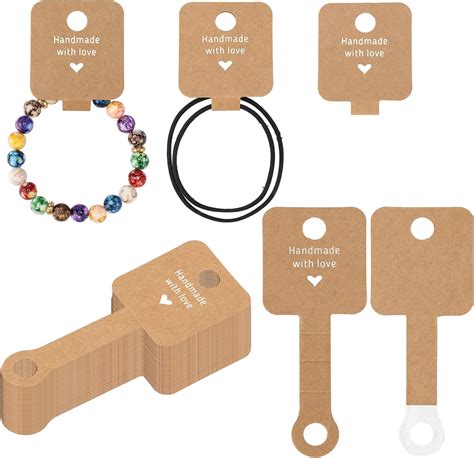 Joycraft 200 Tarjetas Autoadhesivas Para Pulseras Papel Kraft Hechas A