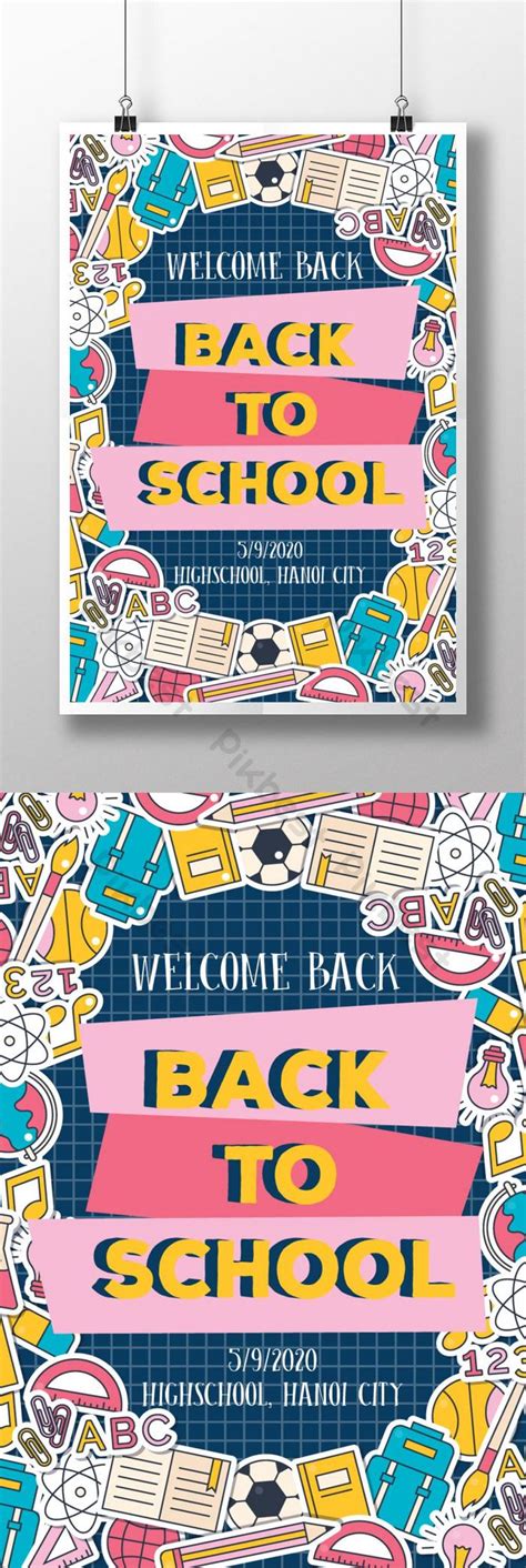 Welcome Back To School Poster Template | AI Free Download - Pikbest