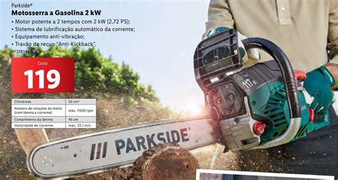 Promoção Parkside Motosserra a Gasolina 2 kW em Lidl