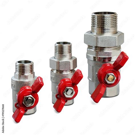 Valves For Hot Water Isolated On A White Background Stock Photo Adobe Stock