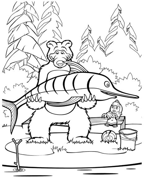 Desenhos do Masha e o Urso para colorir (100) para imprimir