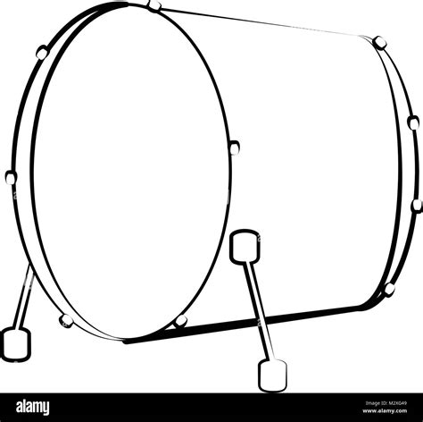 Isolated Bass Drum Outline Musical Instrument Stock Vector Image And Art