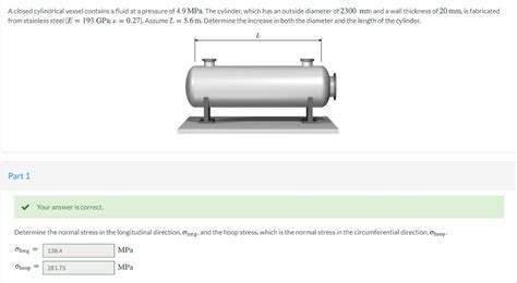 Solved A Closed Cylindrical Vessel Contains A Fluid At A Chegg