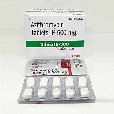 Sifazith 500 Azithromycin Tablets Ip 500 Mg Pride Pharma