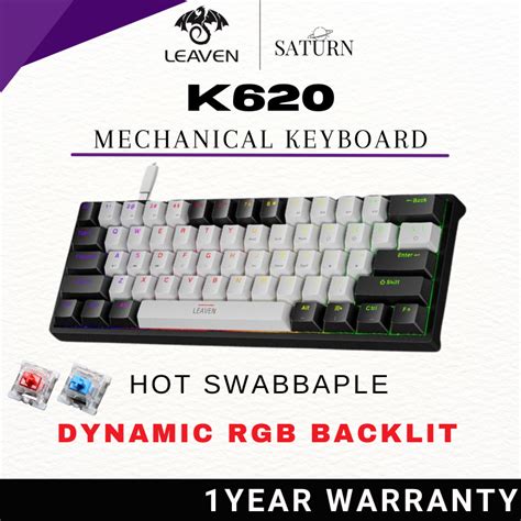 LEAVEN K Wired Mechanical Keyboard Key Hot Swappable RGB Light Effect Type C Gaming