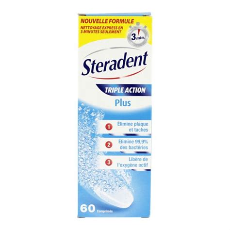 stéradent triple action plus garantit une hygiène optimale de votre