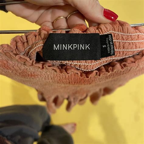 Size Small Minkpink Coral Tie Dye Ruched Boob Tube Depop