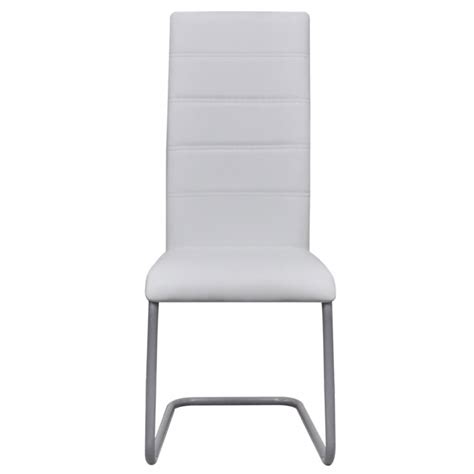 Hommoo Sillas de comedor 4 unidades cuero sintético blanco