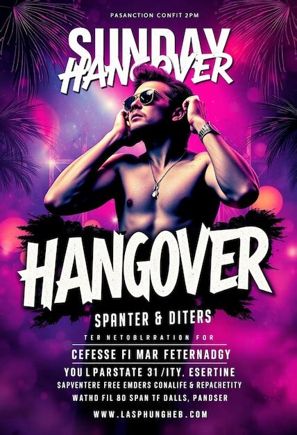 Sunday Hangover Night Club Party Flyer And Social Media Post Design Premium Ai Generated Image