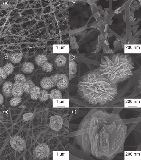 FE SEM Images Of BiOCl CNF Hybrid 3D Networks A B Nanoplates C D