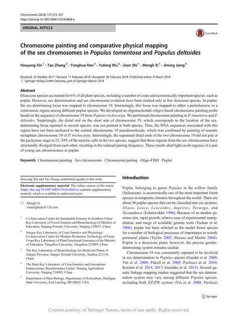 Chromosome Painting And Comparative Physical Mapping Of The Sex