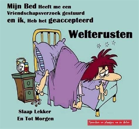 Pin Op Good Night Welterusten Grappig Grappige Citaten Grappige Teksten