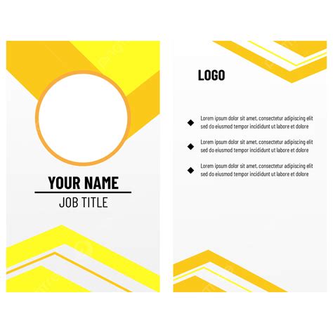 Yellow Orange Modern Id Card Name Tag Design Vector Art Template ...