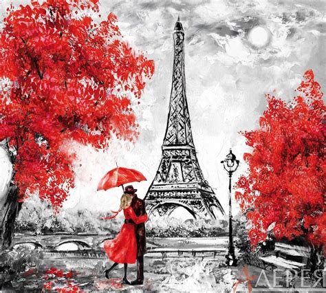Фотообои Осень в Париже | Eiffel tower painting, Art painting, Painting