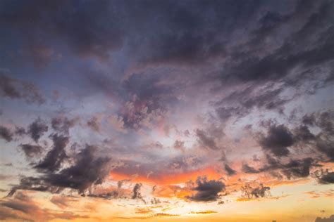 Scenic horizontal view of sky and clouds during sunset - StockFreedom ...