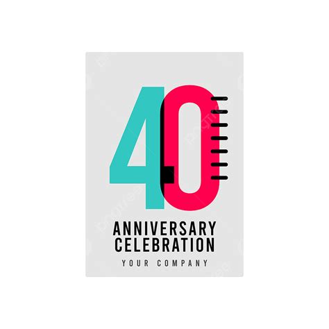 Aniversário De 40 Anos Vector Template Design Ilustração PNG 40