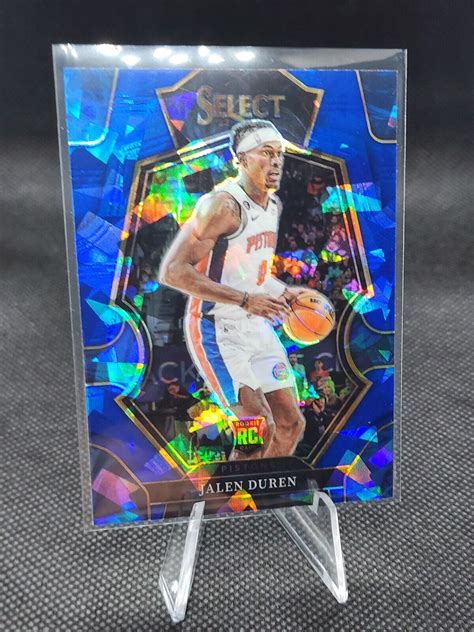 2022 23 Panini Select Jalen Duren RC Premier Level Blue Cracked Ice