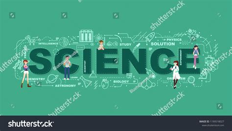 Design Concept Word Science Website Banner Stock Vector (Royalty Free ...