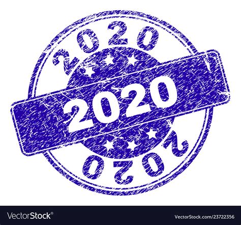 Scratched Textured 2020 Stamp Seal Royalty Free Vector Image