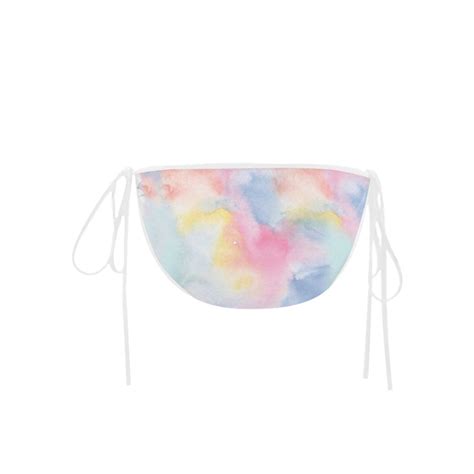 Colorful Watercolor Custom Bikini Swimsuit Bottom ID D