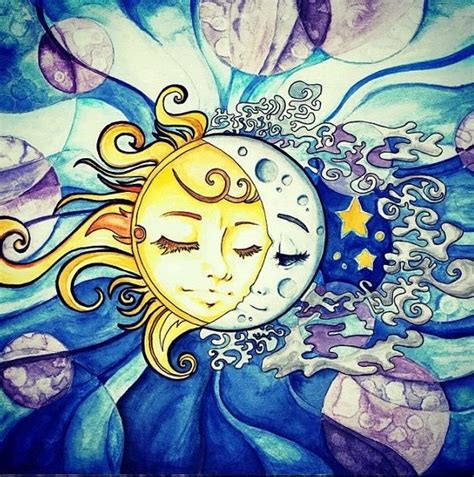 The Moon ☀️ The Sun Moon Art Sun Art Celestial Art