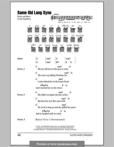 Same Old Lang Syne by D. Fogelberg - sheet music on MusicaNeo