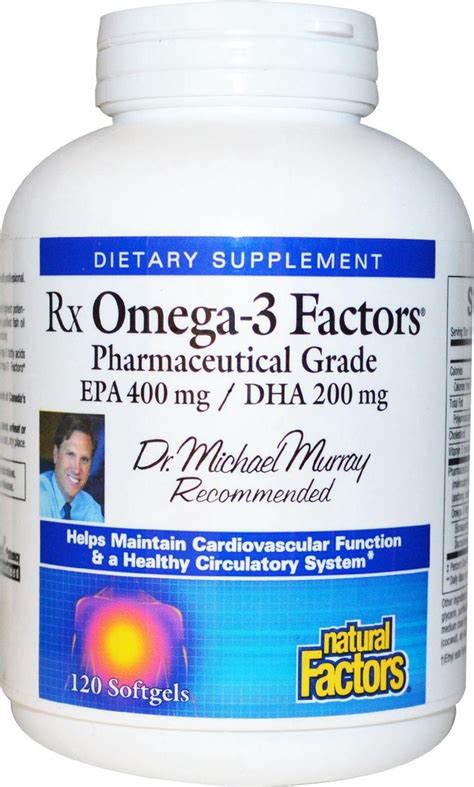 Natural Factors Rx Omega 3 Factors EPA 400 Mg DHA 200 Mg 120