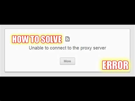 Unable To Connect To The Proxy Server FIX HD YouTube