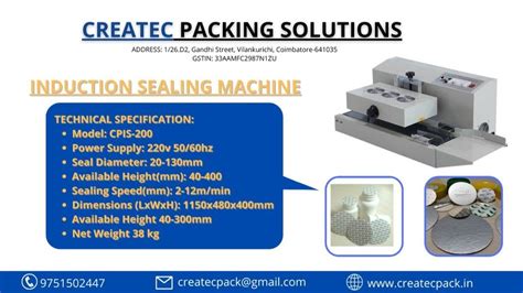 Semi Automatic Induction Sealing Machine At Rs 99700 Cheran Ma Nagar