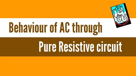 Behavior Of Ac Through Pure Resistor Resistive Circuit In Telugu Vamsi