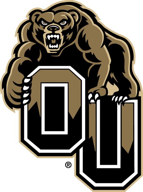 Oakland Golden Grizzlies Logo Primary Logo Ncaa Division I N R