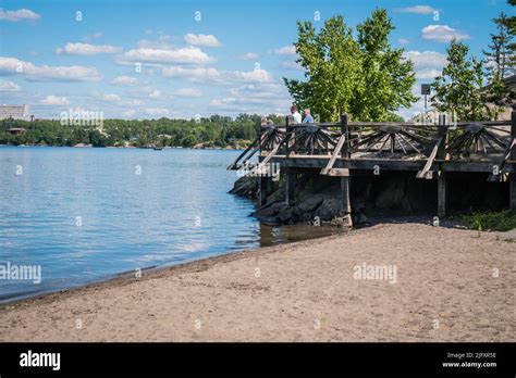 Jim Gordon Broadwalk Bell Park Sudbury Ontario Canada Stock Photo