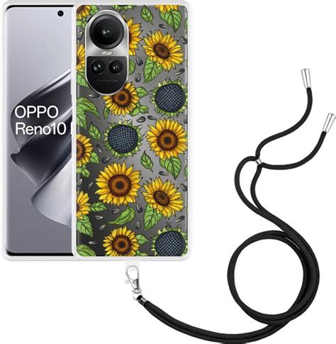 Cazy Hoesje Met Koord Geschikt Voor Oppo Reno10 Pro 5G Sunflowers Bol