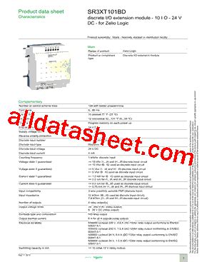 Sr Xt Bd Datasheet Pdf Schneider Electric