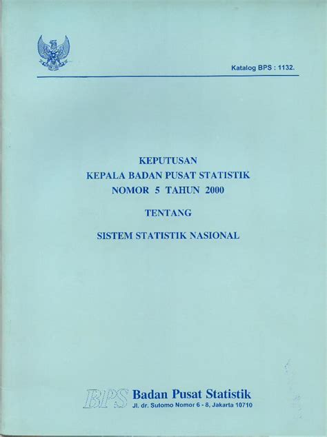 PDF Keputusan Kepala Badan Pusat Statistik Nomor 5 Tahun 2000 Tentang