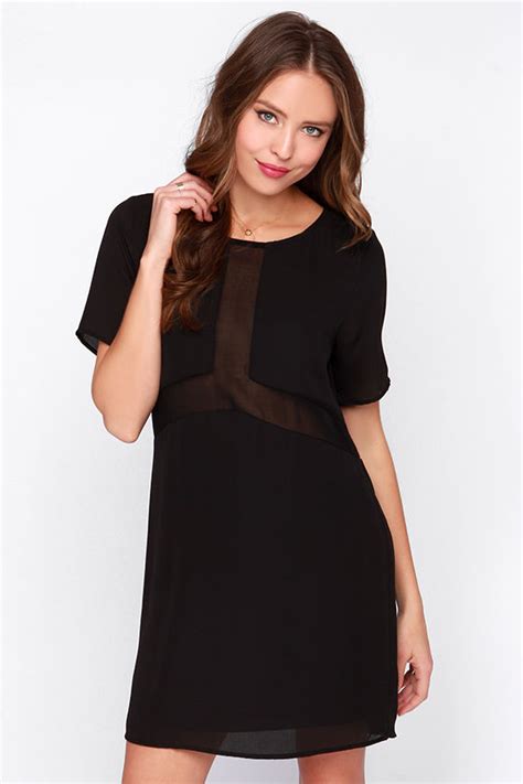 Cute Black Dress Shift Dress Short Sleeve Dress Black Shift Dress